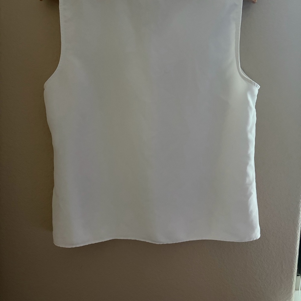 Nine West White Ruffle Sleeveless Blouse - Picture 6 of 7